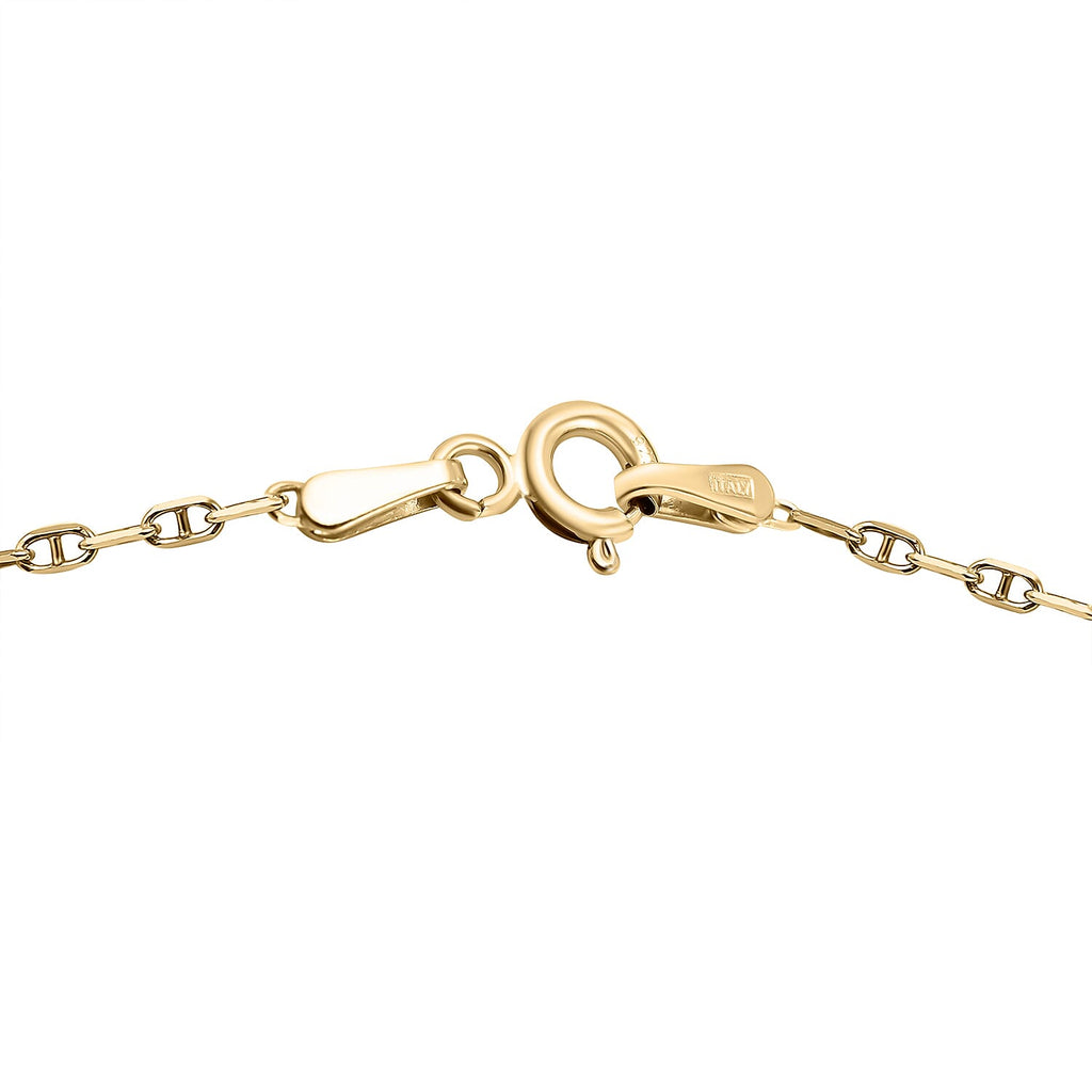 Set of 2 Sterling Silver Chains Rolo and Anchor (Size 18) - Yellow Gold Overlay