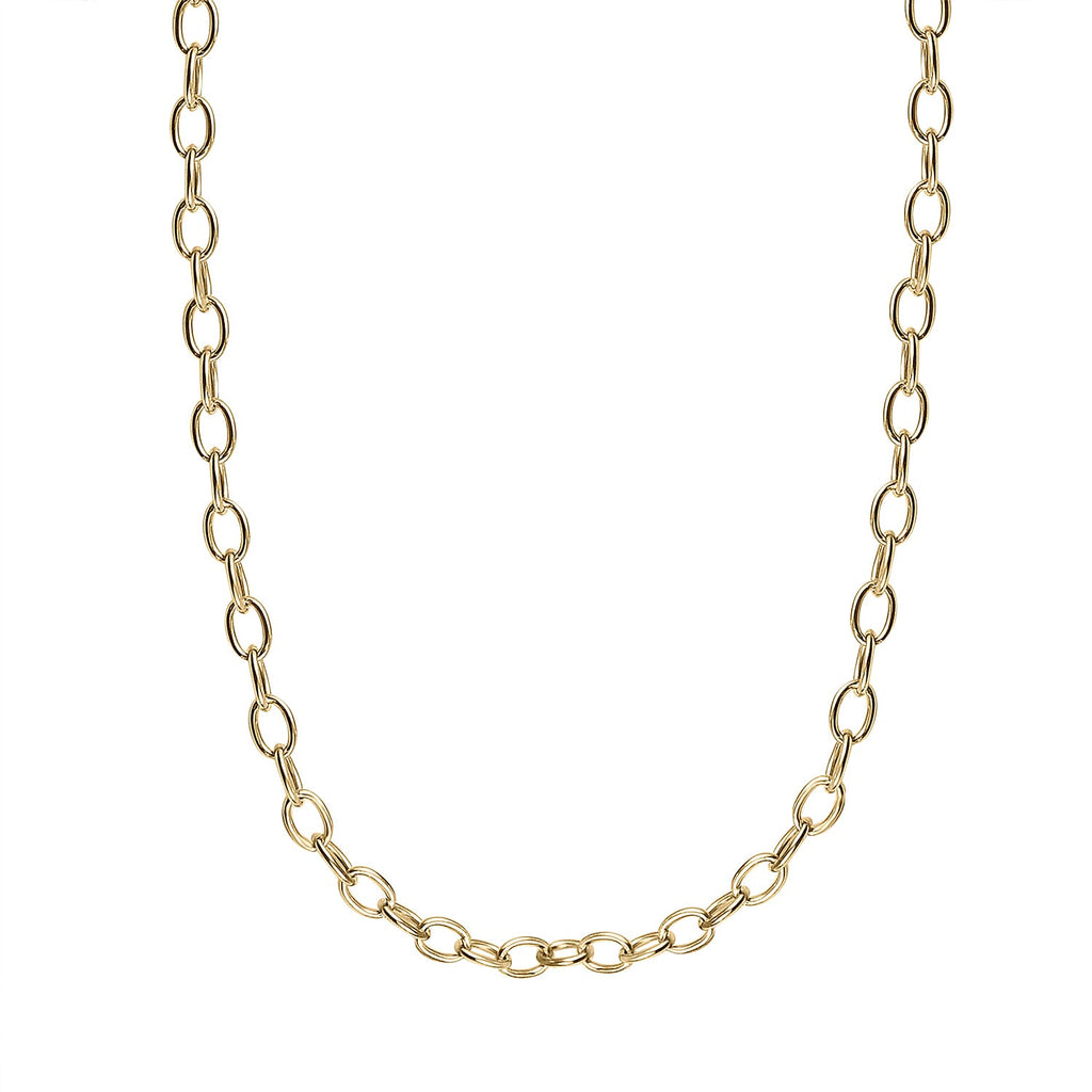 Set of 2 Sterling Silver Chains Rolo and Anchor (Size 18) - Yellow Gold Overlay