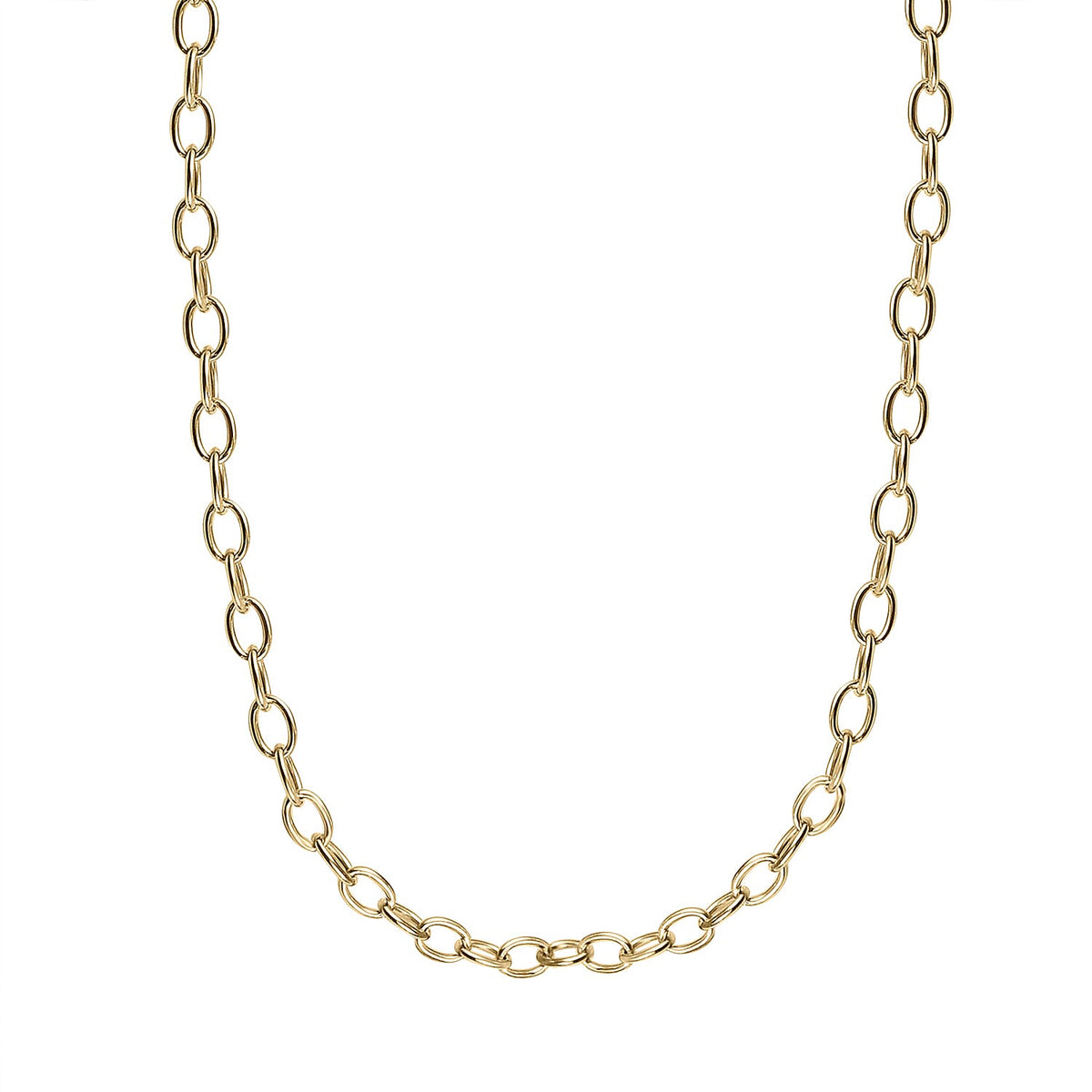 Set of 2 Sterling Silver Chains Rolo and Anchor (Size 18) - Yellow Gold Overlay 4178784 5