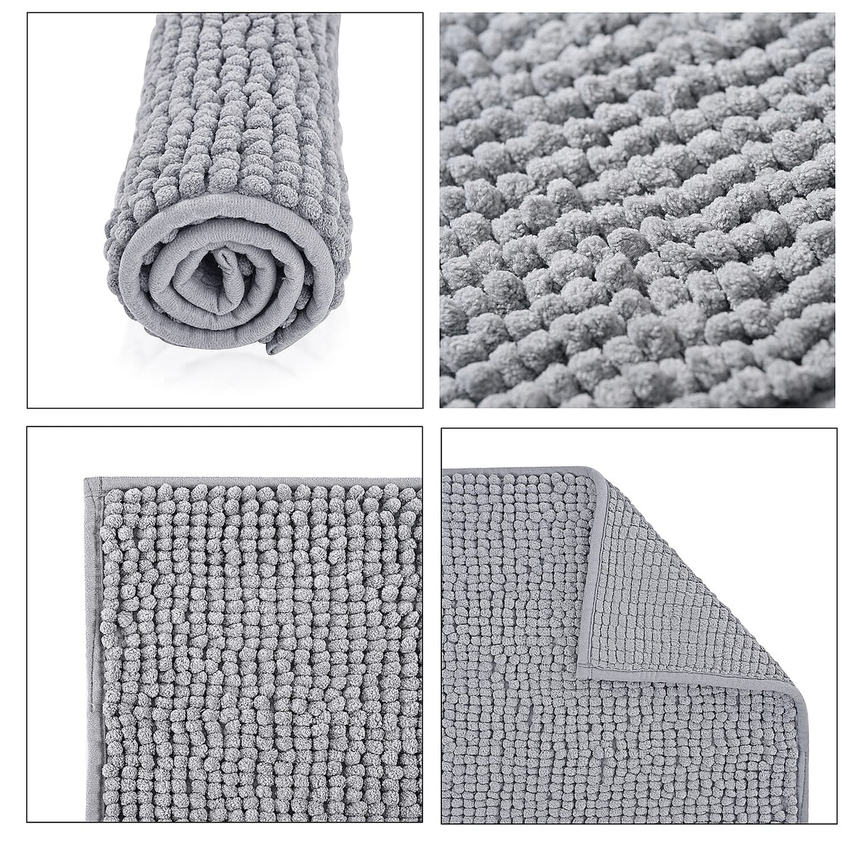 Set of 2 Super Soft Chenille Bath Mats (40 x 60 cm) V32577391 8
