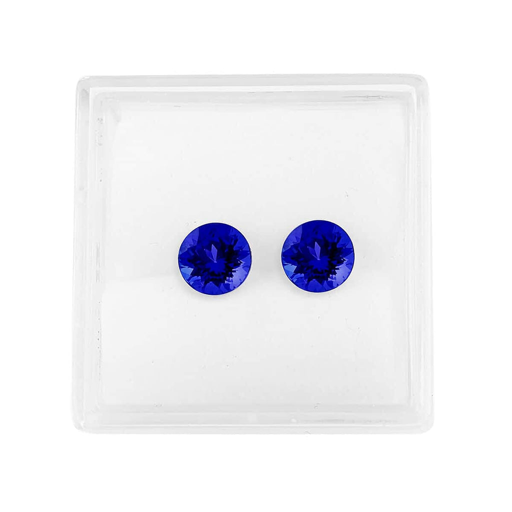 Set of  2 - AAAA Tanzanite Round 5 mm Gemstone 1 Ct.