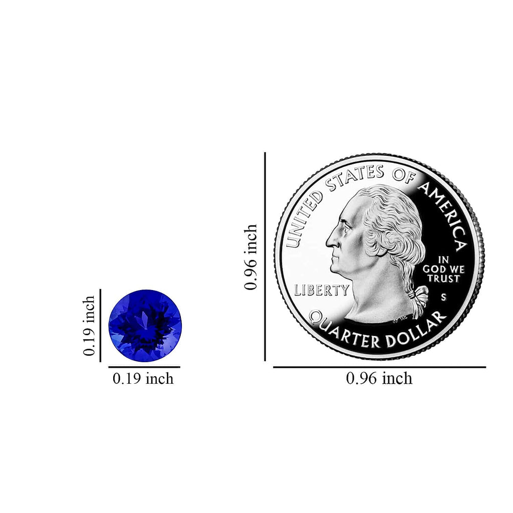 Set of  2 - AAAA Tanzanite Round 5 mm Gemstone 1 Ct.