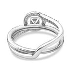 Set of 2 - White Diamond Ring in Rhodium Overlay Sterling Silver