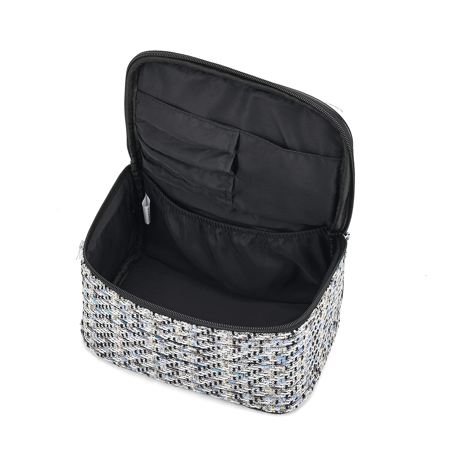 Set of 2 Woven Pattern Cosmetic Makeup Bags - White &amp; Black 8197749 5
