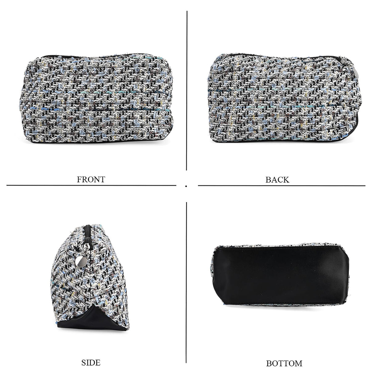Set of 2 Woven Pattern Cosmetic Makeup Bags - White &amp; Black 8197749 6