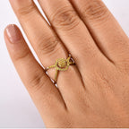 Set of 2 - Yellow Diamond Band Ring in Rhodium Overlay Sterling Silver