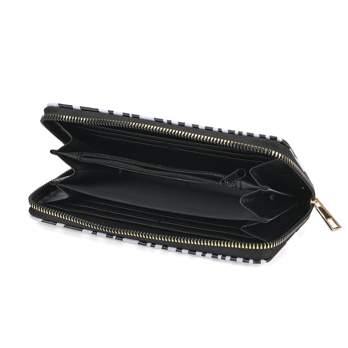 Set of 2- Zebra Print Zip-Around Wallet &amp; Purse - Black &amp; White 8131614 6