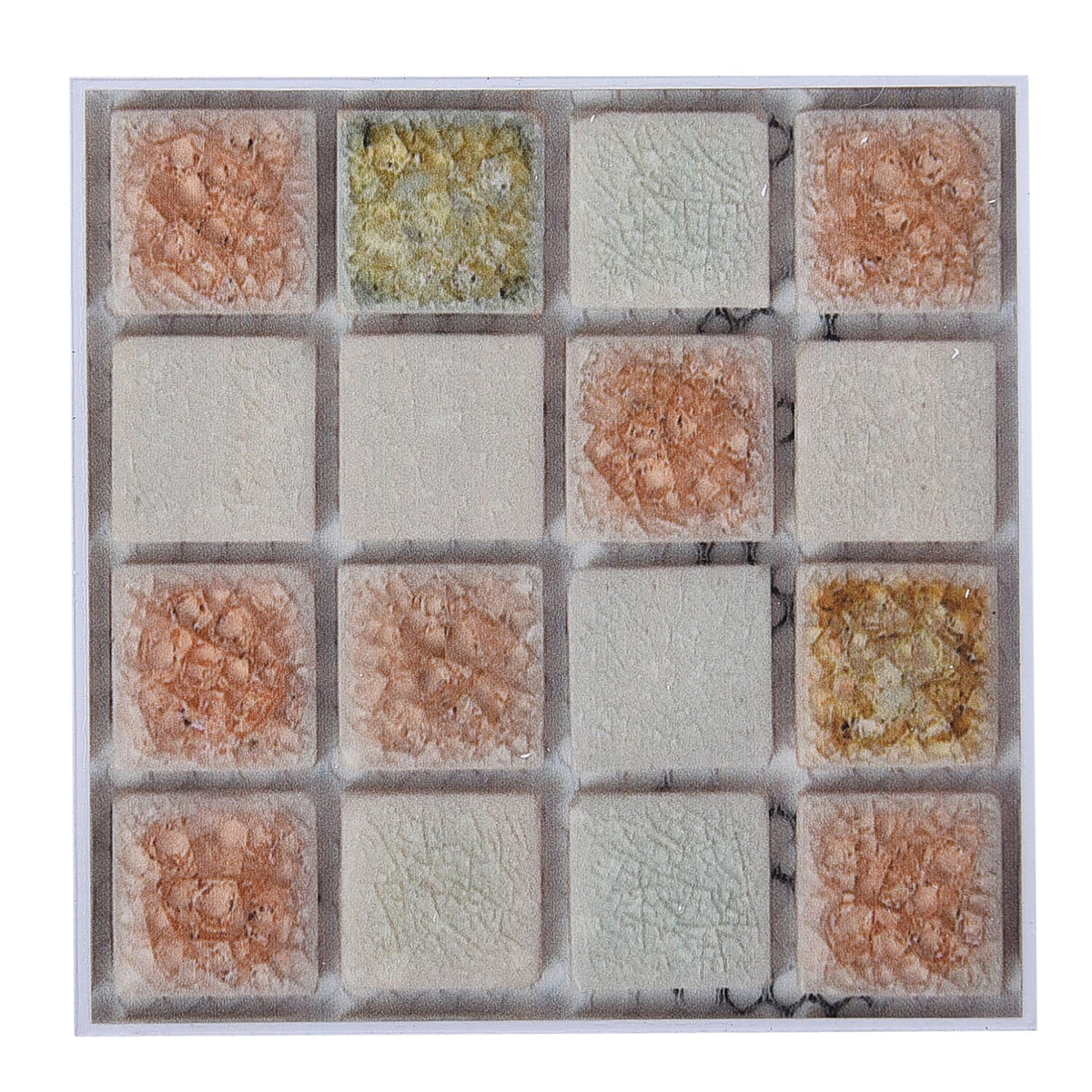 Set of 20 Sticky Mosaic Wall Sticker - Brown 6717283 0