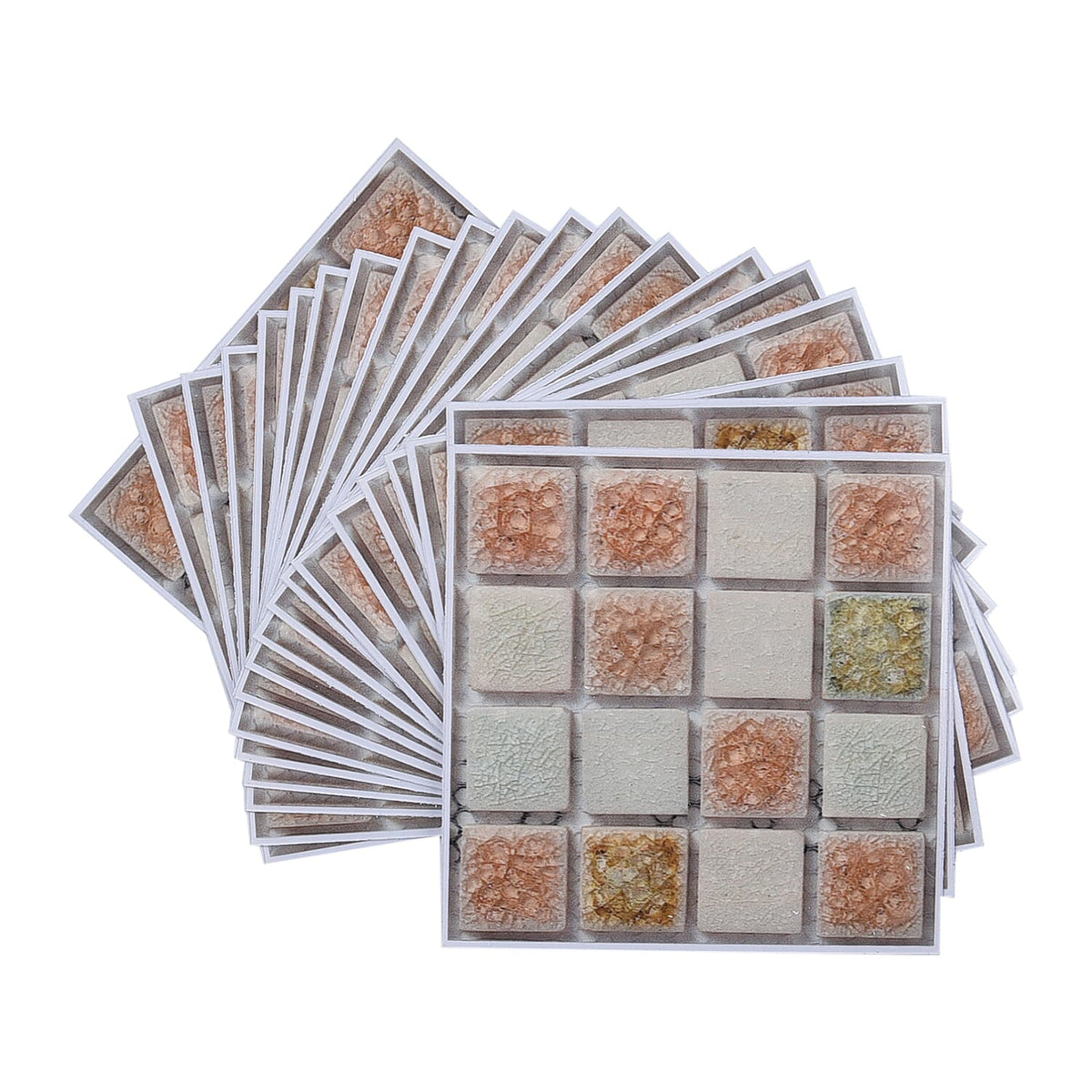 Set of 20 Sticky Mosaic Wall Sticker - Brown 6717283 2