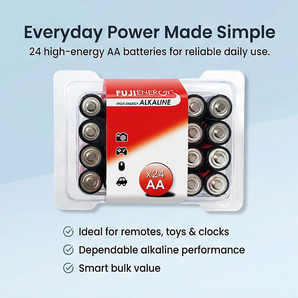 24 Fuji Energy AA High Energy Alkaline Batteries (Use by November 2028)