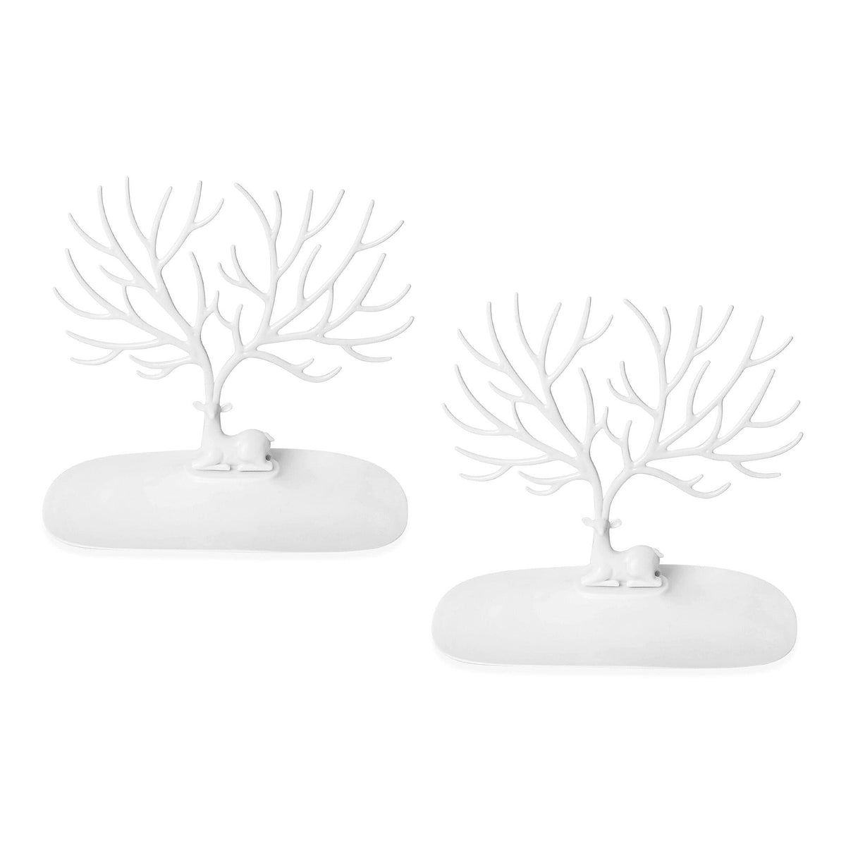 Set of 2pc Deer Design Jewellery Stand - White 6039303 0