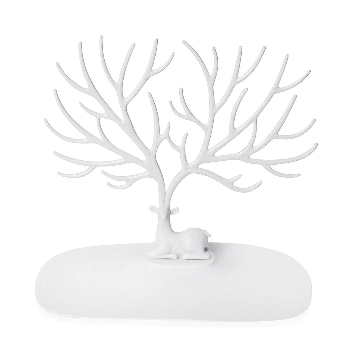 Set of 2pc Deer Design Jewellery Stand - White 6039303 2