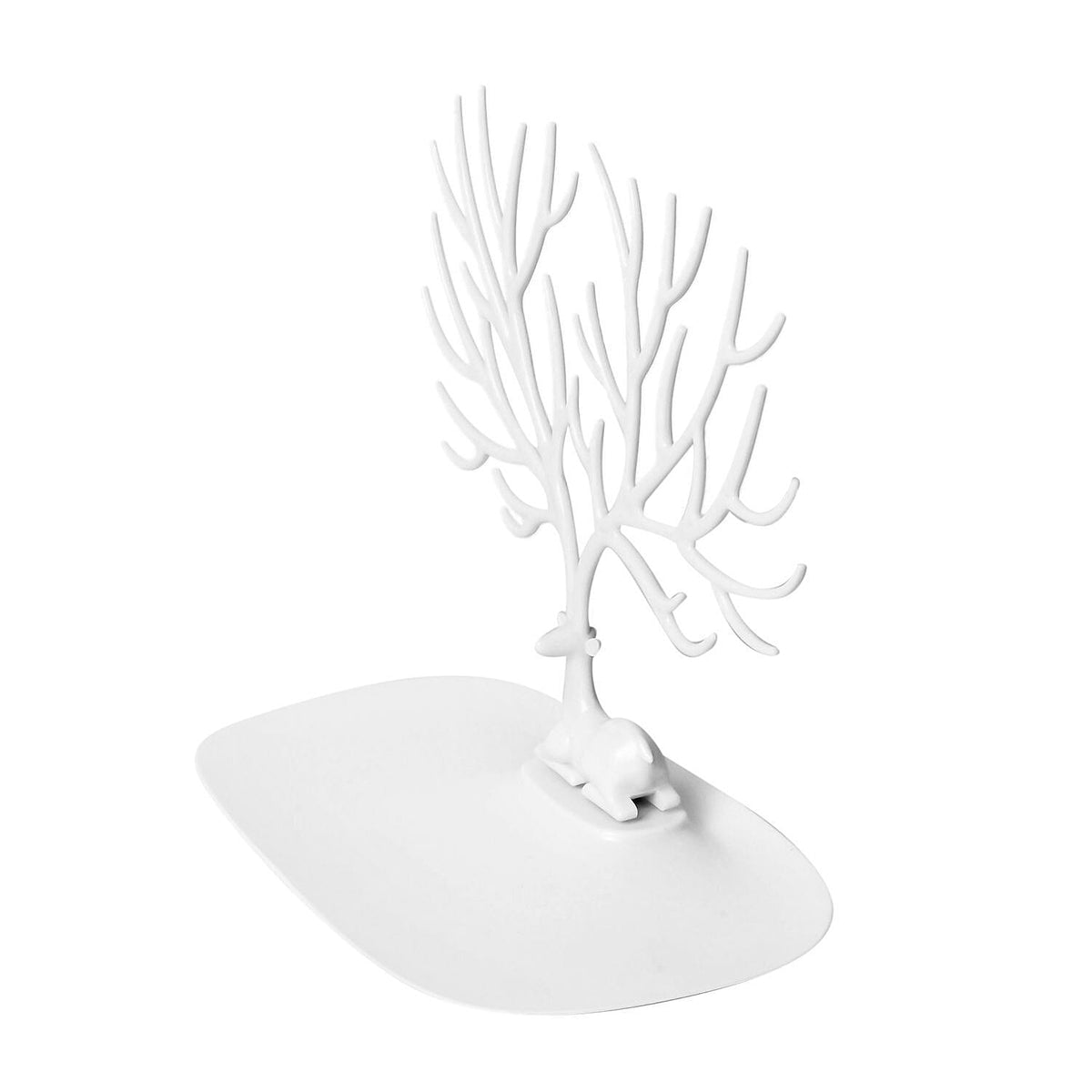 Set of 2pc Deer Design Jewellery Stand - White 6039303 3