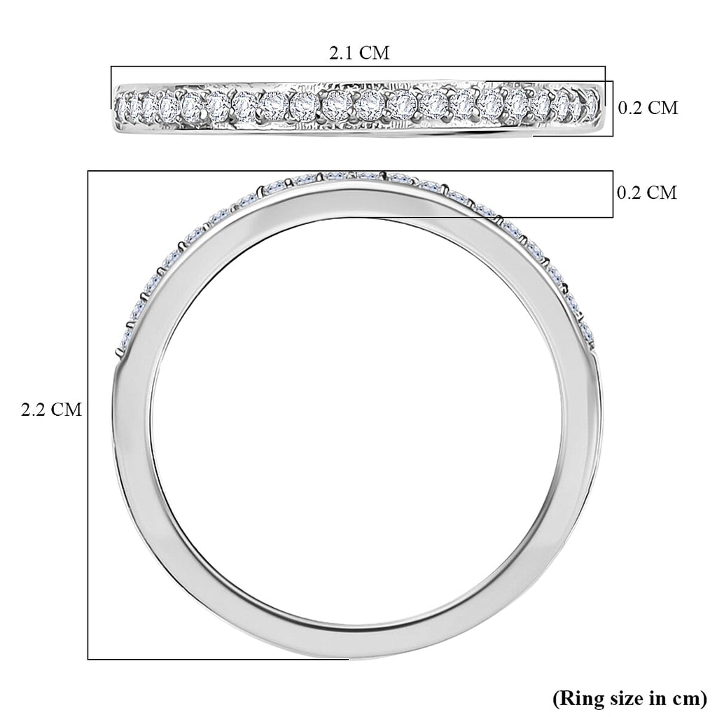 Set of 3 - African Amethyst, Skyblue Topaz & White Zircon Stackable Ring in Rhodium Overlay Sterling Silver 2.72 Ct, Silver Wt. Wt. 6.51 Gms.