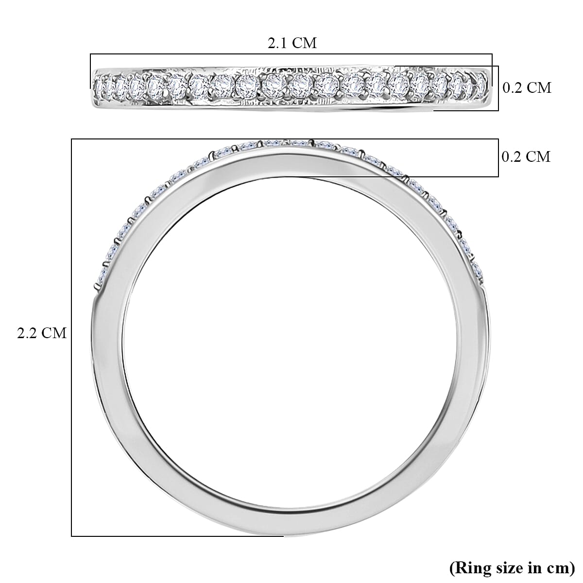 Set of 3 - African Amethyst, Sky blue Topaz and White Zircon Stackable Ring in Rhodium Overlay Sterling Silver 2.71 Ct. 4423801 6