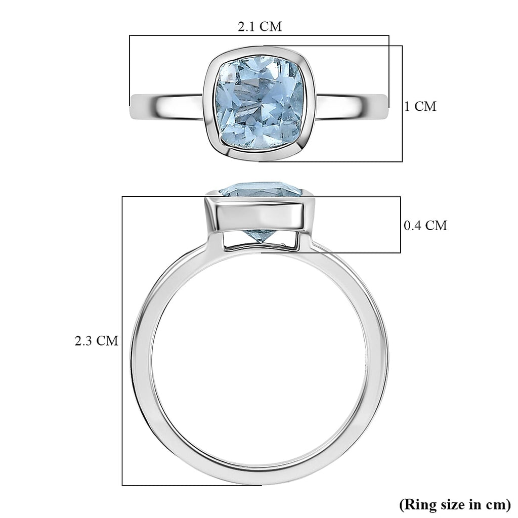 Set of 3 - African Amethyst, Skyblue Topaz & White Zircon Stackable Ring in Rhodium Overlay Sterling Silver 2.72 Ct, Silver Wt. Wt. 6.51 Gms.