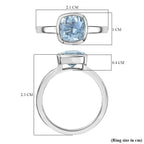 Set of 3 - African Amethyst, Skyblue Topaz & White Zircon Stackable Ring in Rhodium Overlay Sterling Silver 2.72 Ct, Silver Wt. Wt. 6.51 Gms.