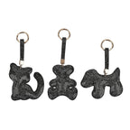 Set of 3 Crystal Animal Keychain (Pattern- Dog, Cat & Bear) - Black