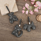 Set of 3 Crystal Animal Keychain (Pattern- Dog, Cat & Bear) - Black