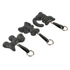 Set of 3 Crystal Animal Keychain (Pattern- Dog, Cat & Bear) - Black