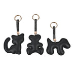 Set of 3 Crystal Animal Keychain (Pattern- Dog, Cat & Bear) - Black