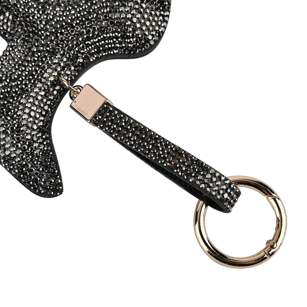 Set of 3 Crystal Animal Keychain (Pattern- Dog, Cat & Bear) - Black