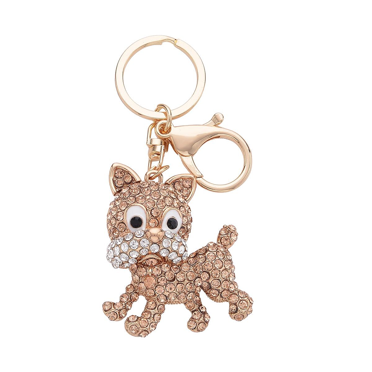 Set of 3 - Black &amp; Pink Crystal, Orange Cubic Zirconia Enamelled Key Chain V32698803 7