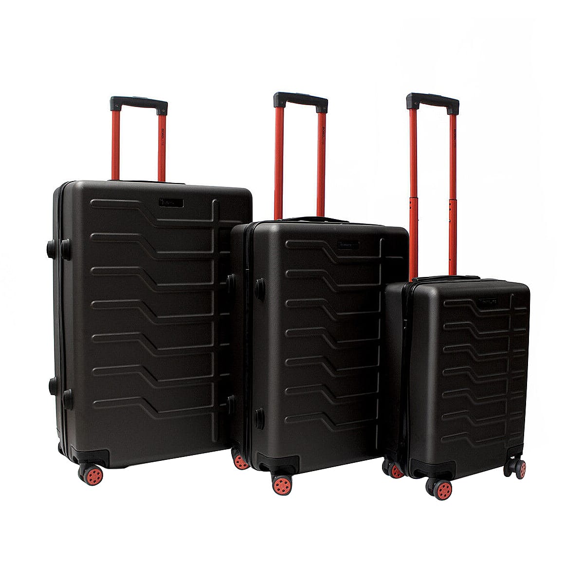 Set of 3 Bordlite Premium Hard Shell Suitcase with 360-Degree Spinning Wheels - Black 7657372 0