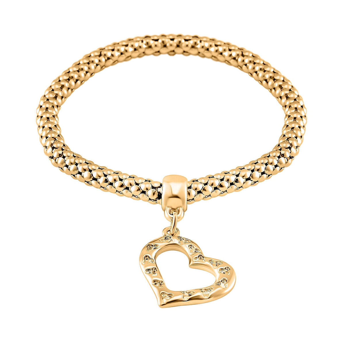 Set of 3 - White Austrian Crystal Heart Charms Bracelet (Size 7.5) 4289651 6