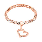 Set of 3 - White Austrian Crystal Heart Charms Bracelet (Size 7.5)