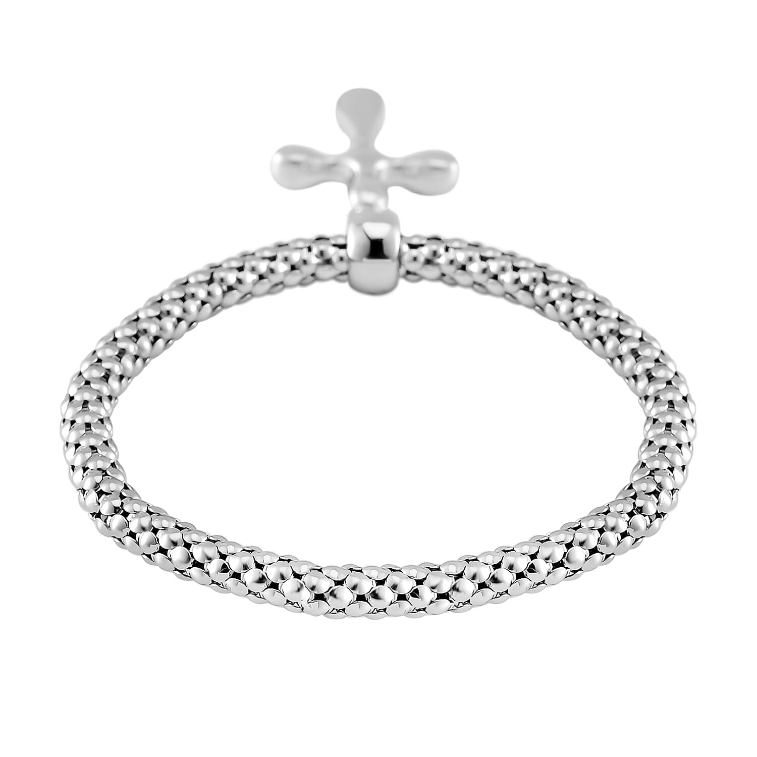 Set of 3 - White Austrian Crystal Cross Charms Bracelet (Size 7.5) 4289652 4