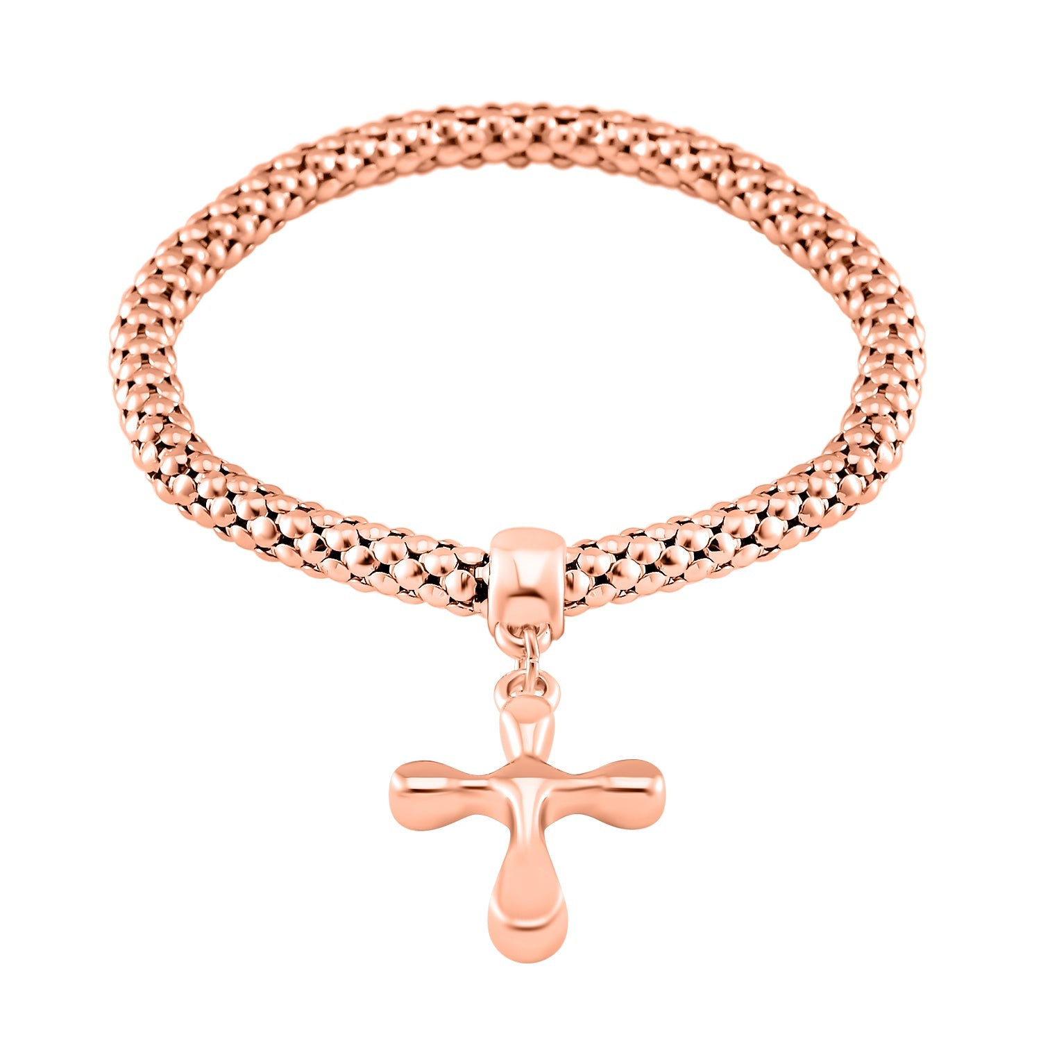 Set of 3 - White Austrian Crystal Cross Charms Bracelet (Size 7.5) 4289652 9