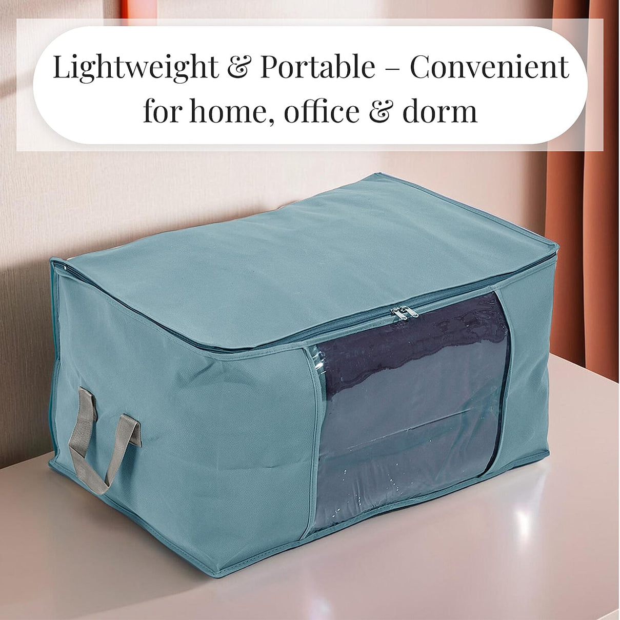 Set of 3 Collapsible Storage Bags With Transparent Window - Grey 8041330 3
