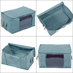 Set of 3 Collapsible Storage Bags With Transparent Window - Grey