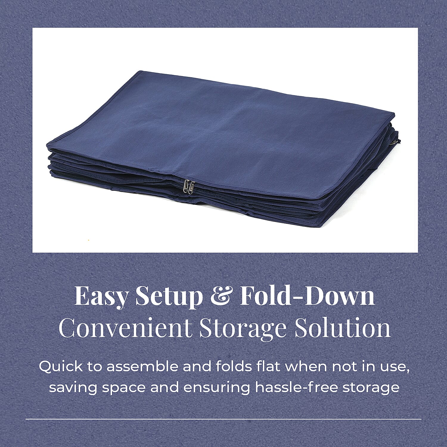 Set of 3 Collapsible Storage Bags with Transparent Window - Blue 8041329 5