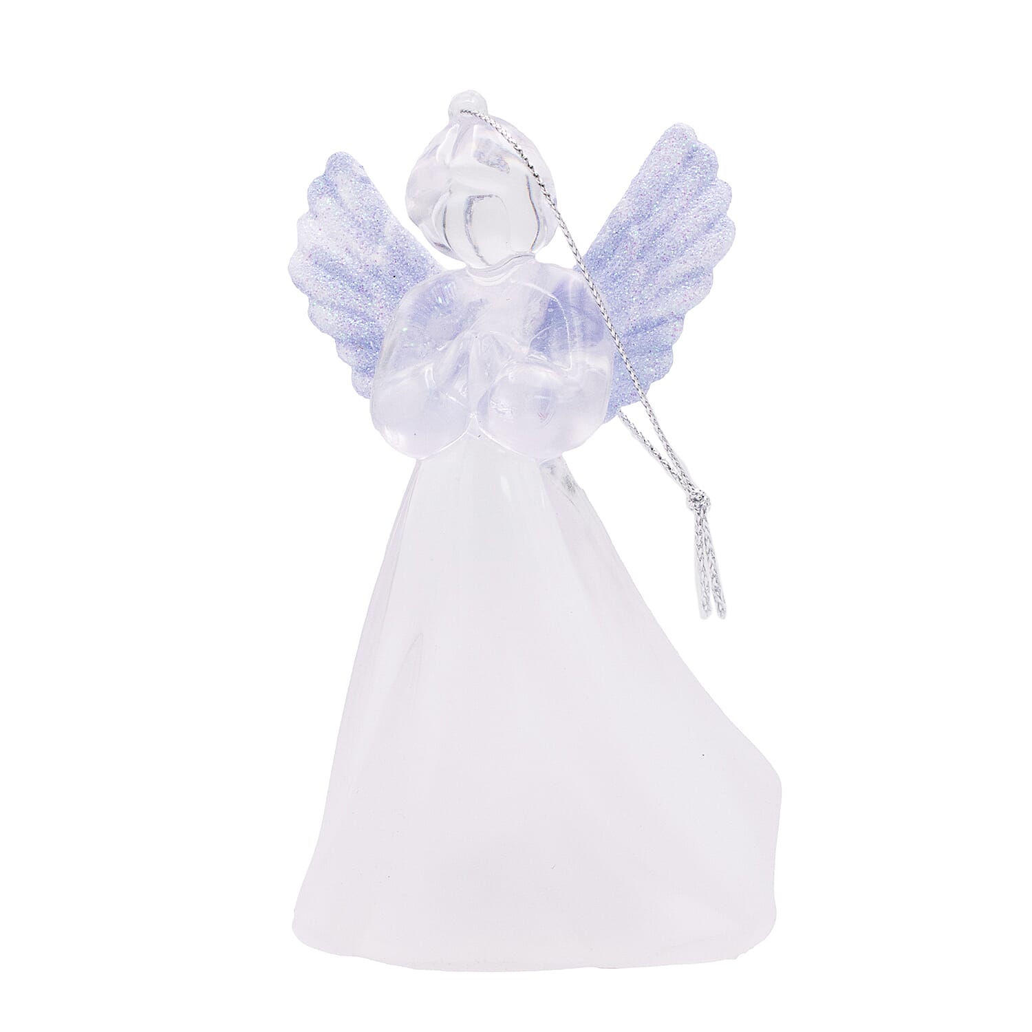 Set of 3 Colour Changing Angel Decoration - Clear, 11cm Height 7552772 1
