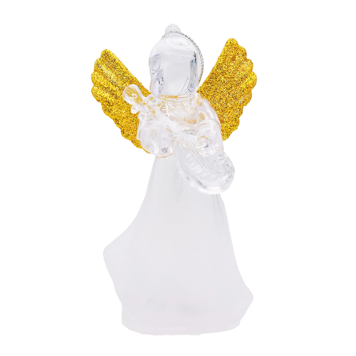 Set of 3 Colour Changing Angel Decoration - Clear, 11cm Height 7552772 2