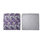 Polyester Printed Duvet Cover (Size 225x1 cm) - Purple & Ivory