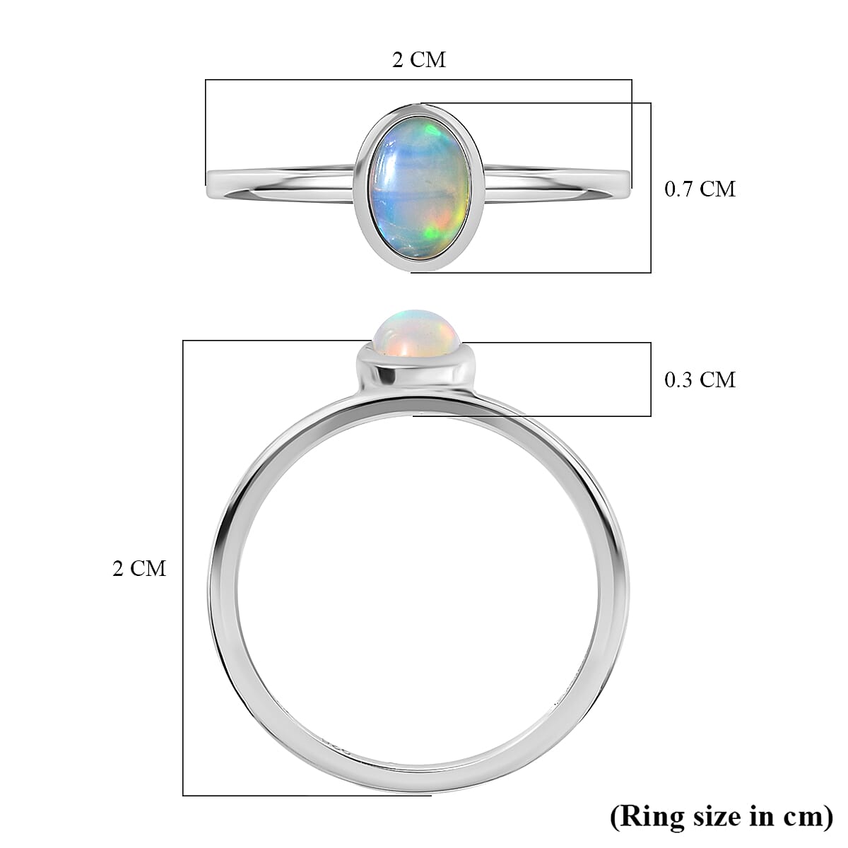 Bangkok Closeout - Set of 3 Ethiopian Welo Opal Stackable Ring Sterling Silver 4193685 5
