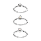 Set of 3 - Ethiopian Welo Opal Stackable Ring Sterling Silver