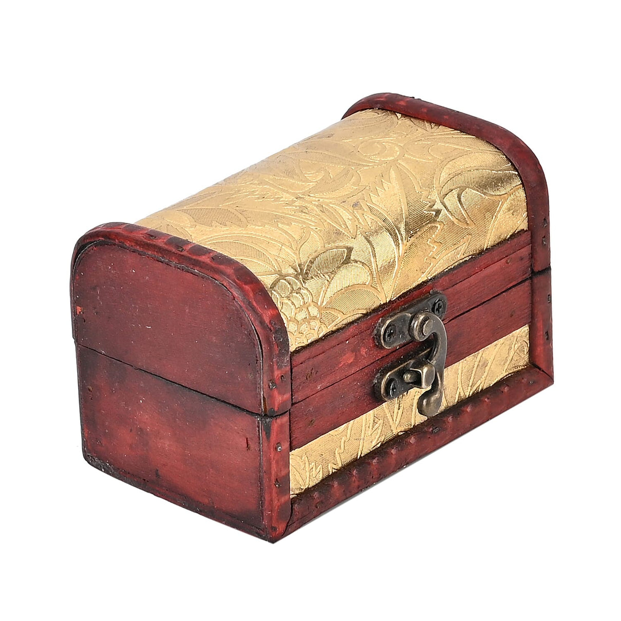 Set of 3 Floral Pattern Wooden Chest Boxes - Golden 7566890 6
