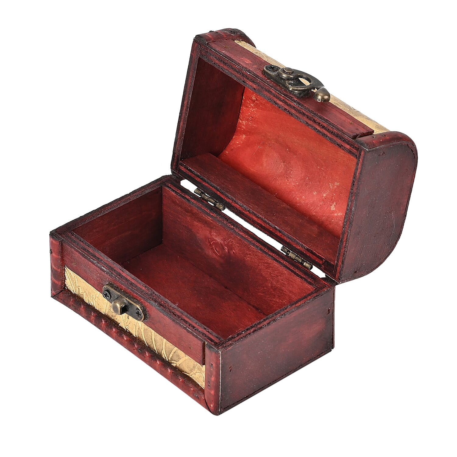 Set of 3 Floral Pattern Wooden Chest Boxes - Golden 7566890 8
