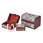 Set of 3 Geometric Pattern Wooden Chest Boxes - Multi