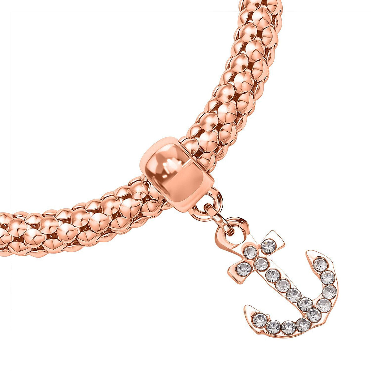 Set of 3 - Simulated Diamond and White Austrian Crystal Pave Bracelet (Size 7.5) With Charms in Three-Tone 4130065 3