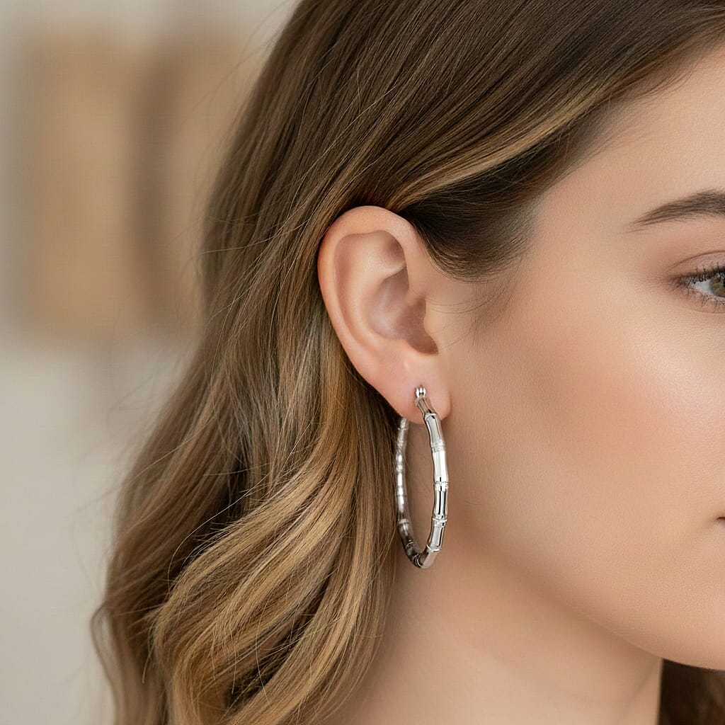 Set of 3 - Hoop Earrings with Clasp in Tri Colour Tone 4423828 3
