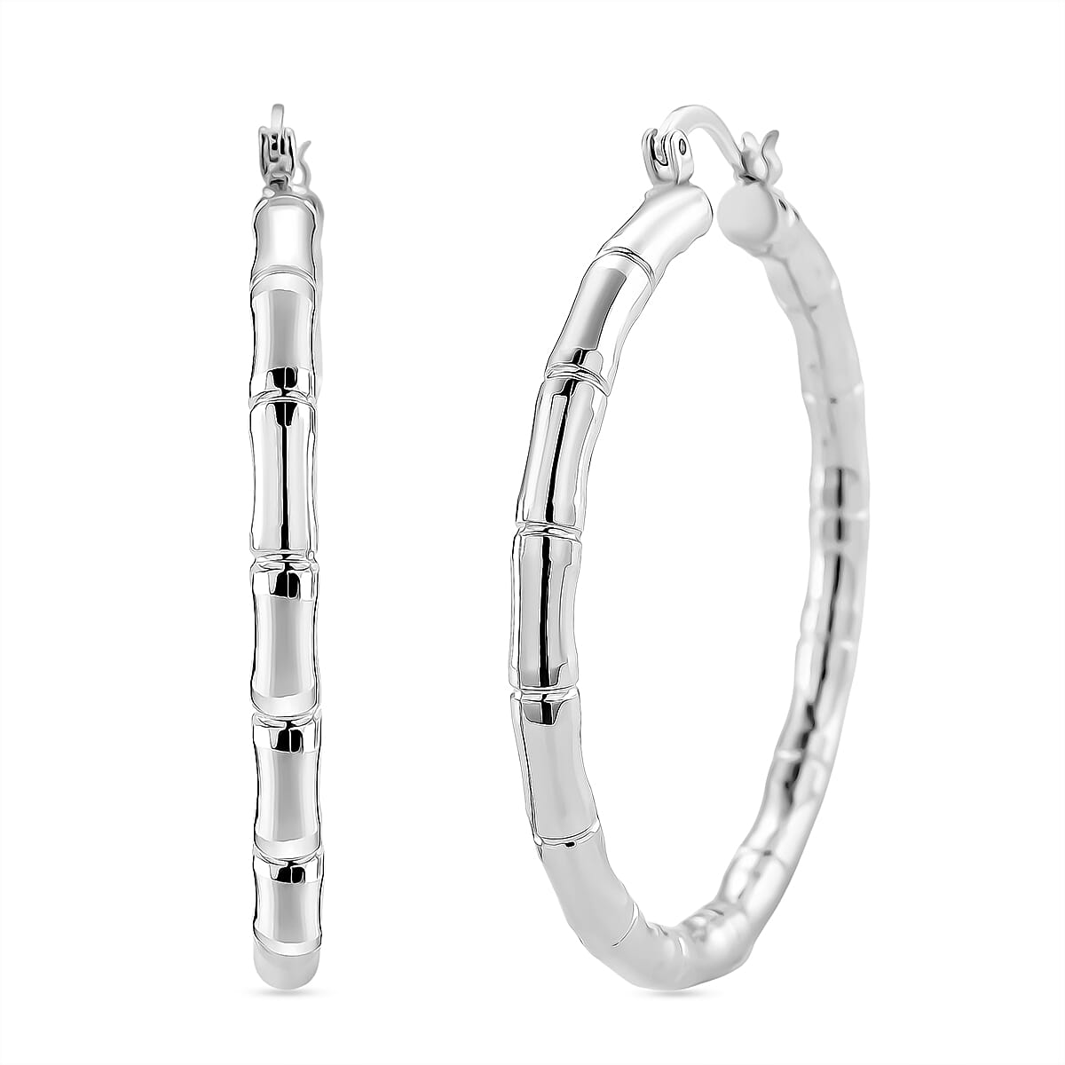 Set of 3 - Hoop Earrings with Clasp in Tri Colour Tone 4423828 6