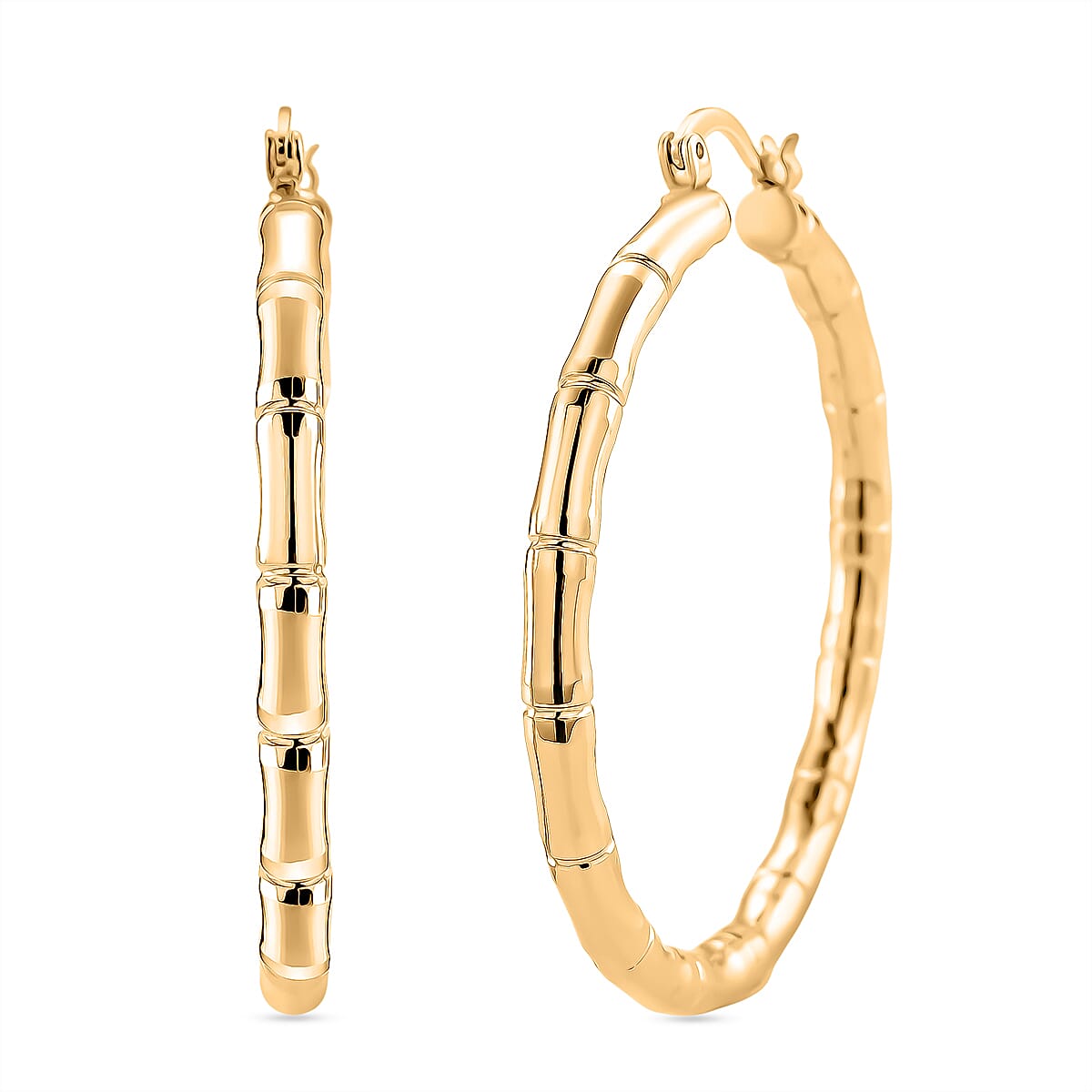 Set of 3 - Hoop Earrings with Clasp in Tri Colour Tone 4423828 7