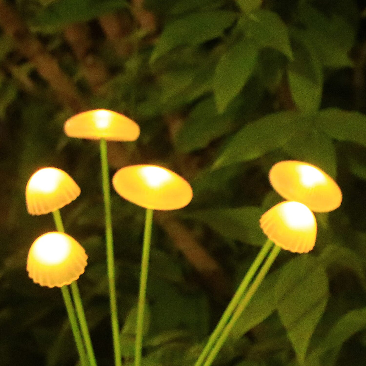 Set of 3 Jellyfish Mushroom Solar Light with 8 Heads - Green &amp; Warm White 8185402 2
