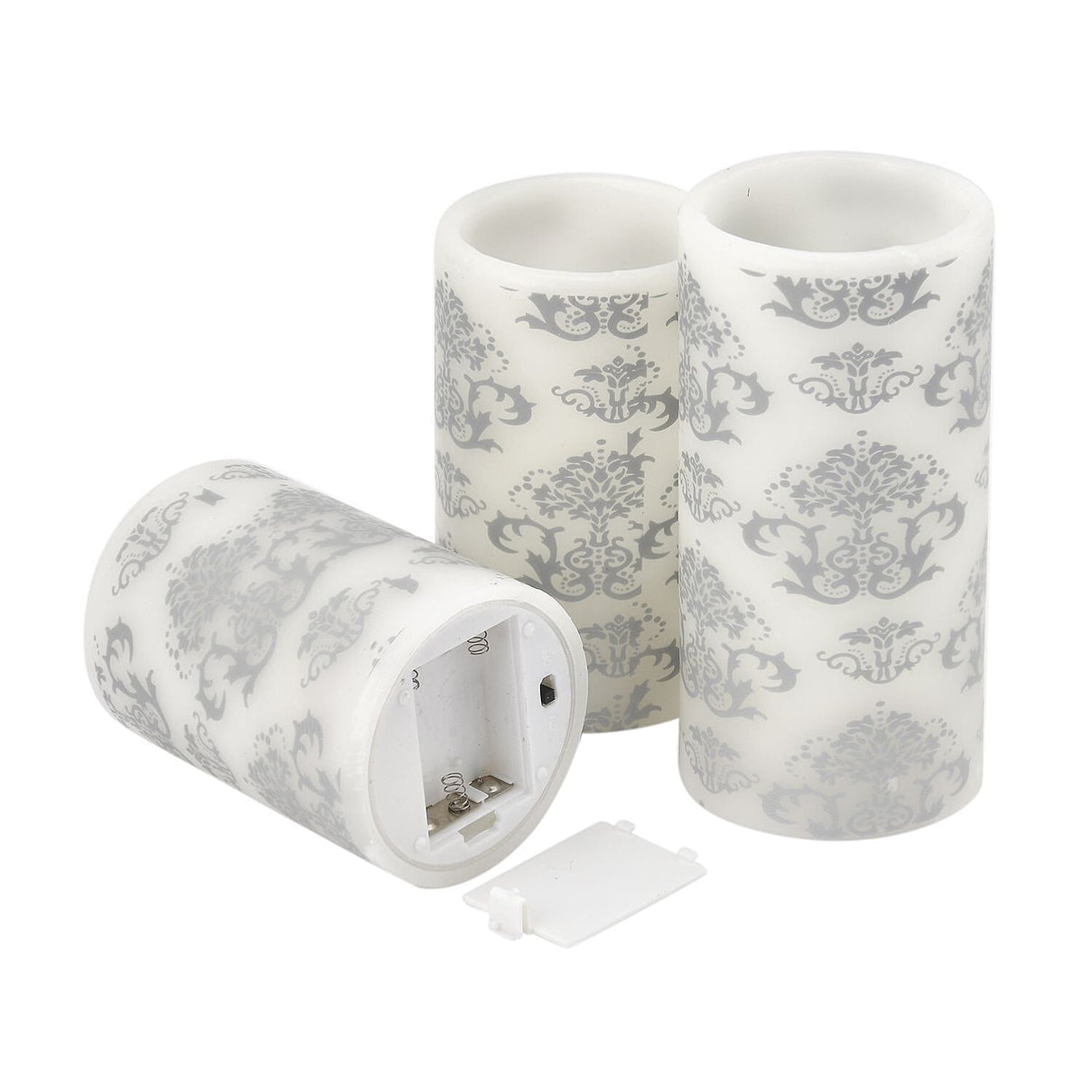 Set of 3 - LED Colour Changing Damask Pattern Candle with Remote (AAA Battery Not Inc.) - Multi 7258367 6