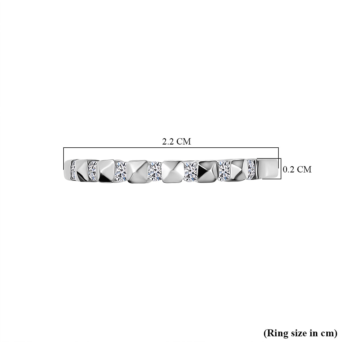 LUXURIANT 0.5 Ct. Lab Grown Diamond Band Ring in Rhodium Overlay Sterling Silver V32647465 6